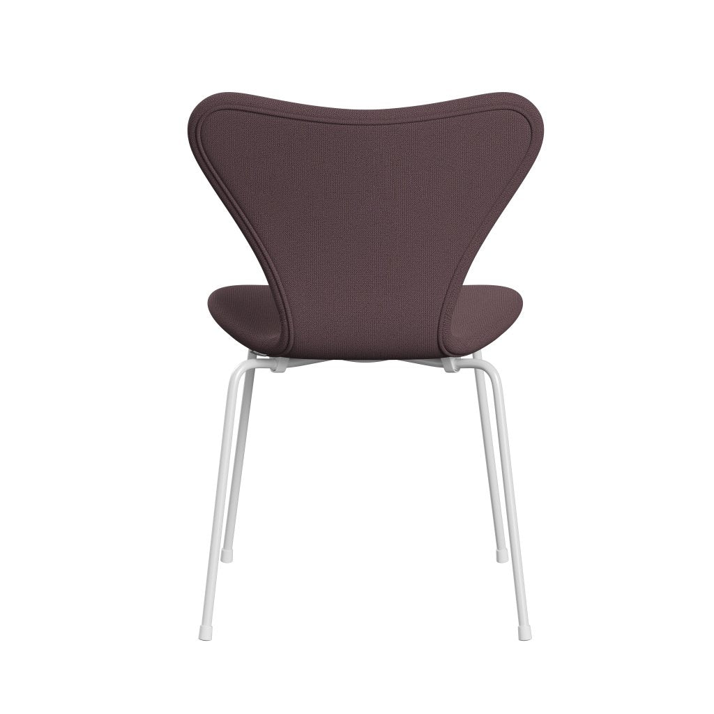 Fritz Hansen 3107 Stol Fuldpolstret, Hvid/Capture Eggplant