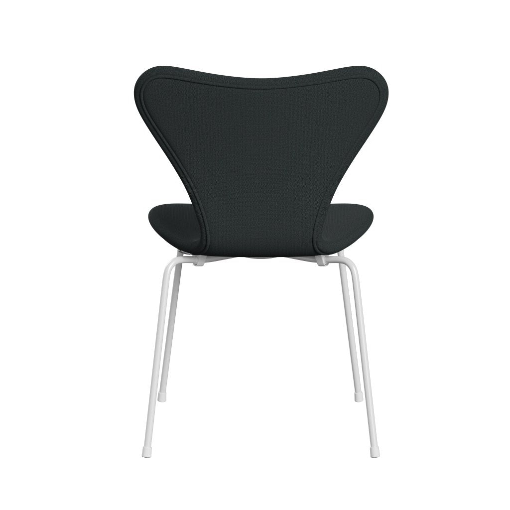 Fritz Hansen 3107 Stol Fuldpolstret, Hvid/Capture Dark Deep Green