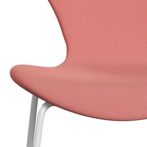 Fritz Hansen 3107 Stol Fuldpolstret, Hvid/Capture Koral