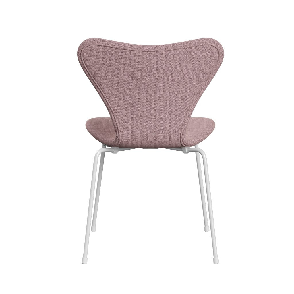 Fritz Hansen 3107 Stol Fuldpolstret, Hvid/Capture Rosa