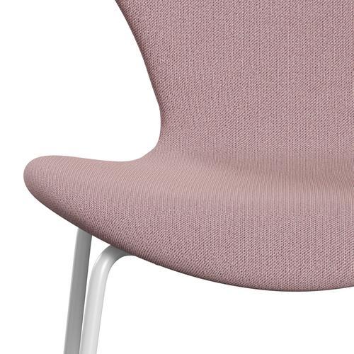 Fritz Hansen 3107 Stol Fuldpolstret, Hvid/Capture Rosa