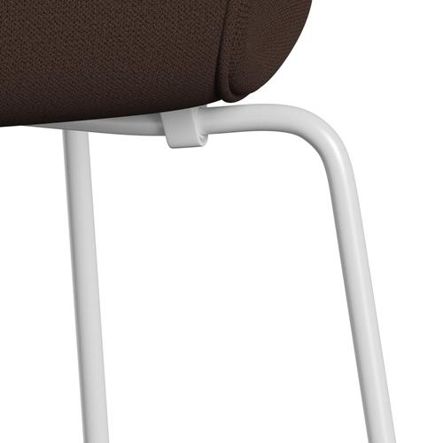 Fritz Hansen 3107 Stol Fuldpolstret, Hvid/Capture Chokolade Brun