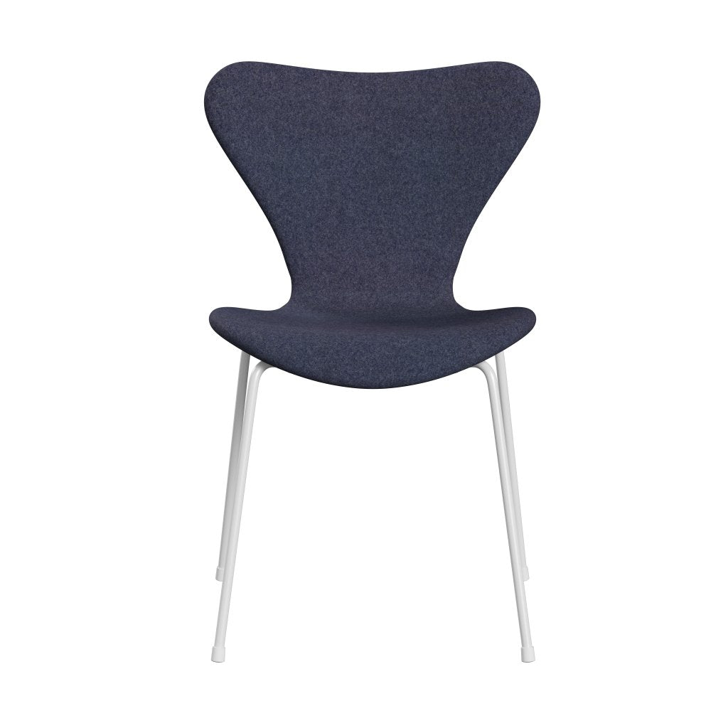 Fritz Hansen 3107 Stol Fuldpolstret, Hvid/Divina Md Cool Grey