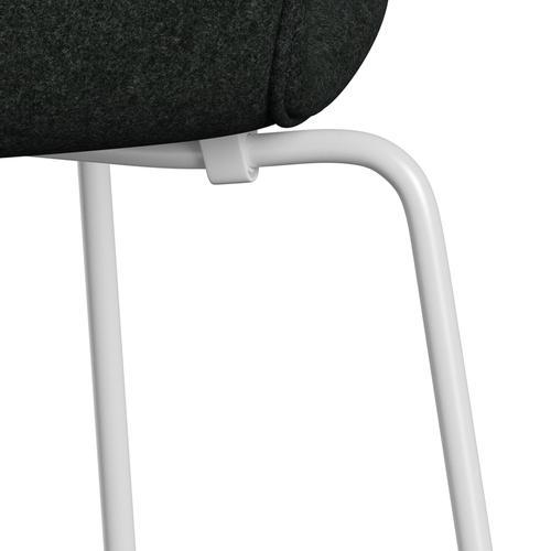 Fritz Hansen 3107 Stol Fuldpolstret, Hvid/Divina Melange Salt & Pepper