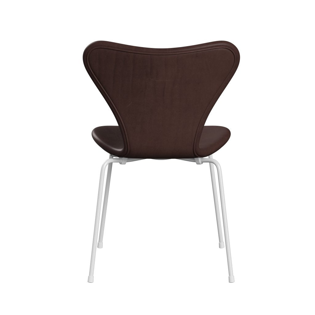 Fritz Hansen 3107 Stol Fuldpolstret, Hvid/Embrace Chokolade