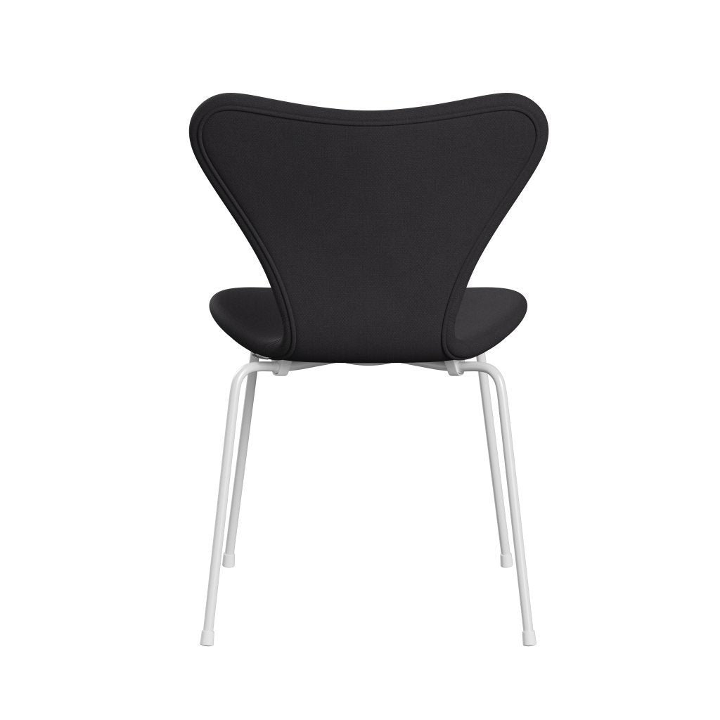 Fritz Hansen 3107 Stol Fuldpolstret, Hvid/Fiord Sort