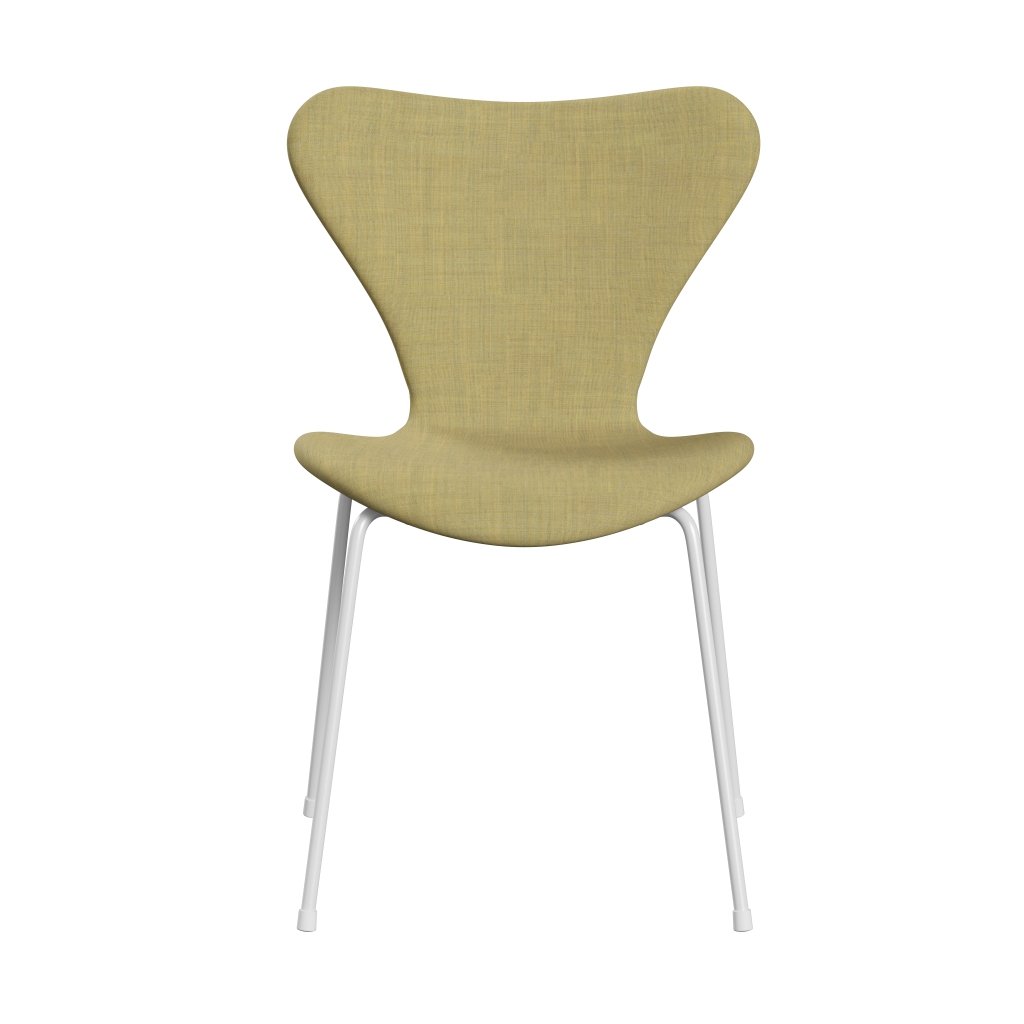 Fritz Hansen 3107 Stol Fuldpolstret, Hvid/Remix Korn Gul