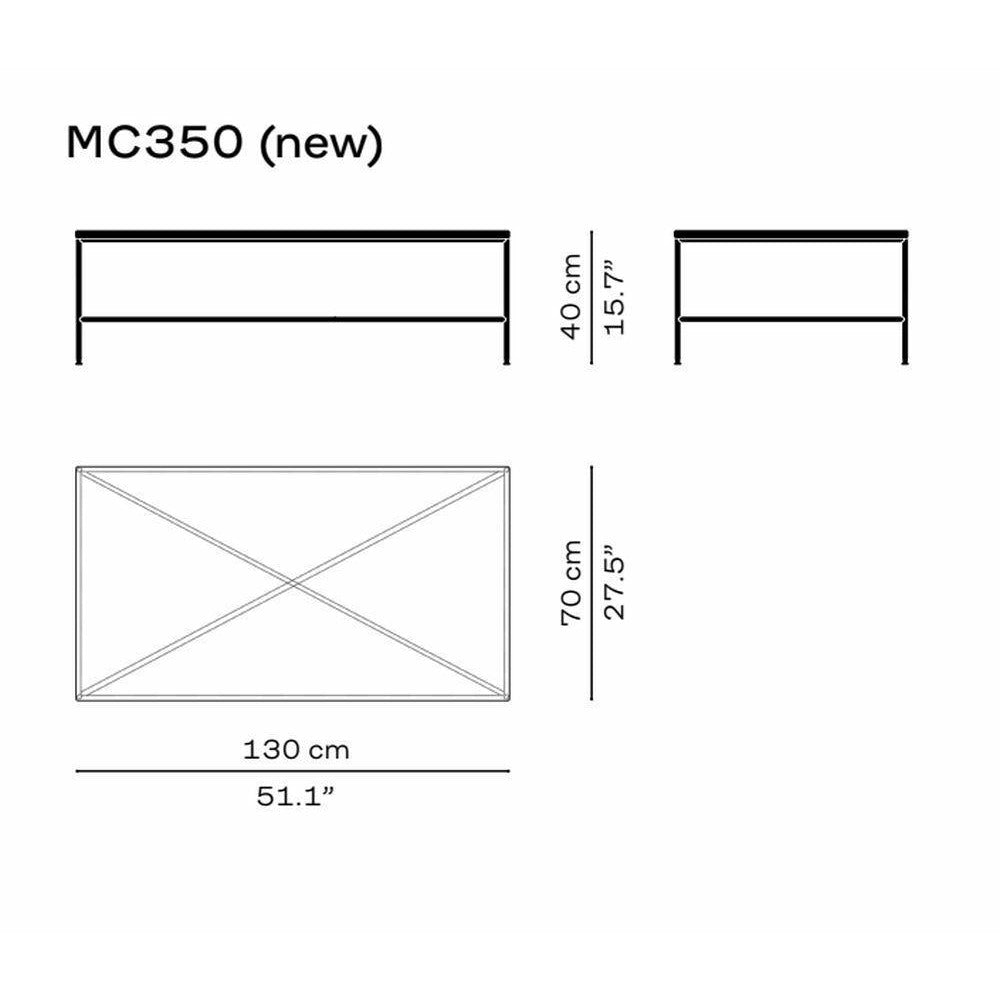 Fritz Hansen MC350 Rektangulært Sofabord, Kulfarvet Marmor