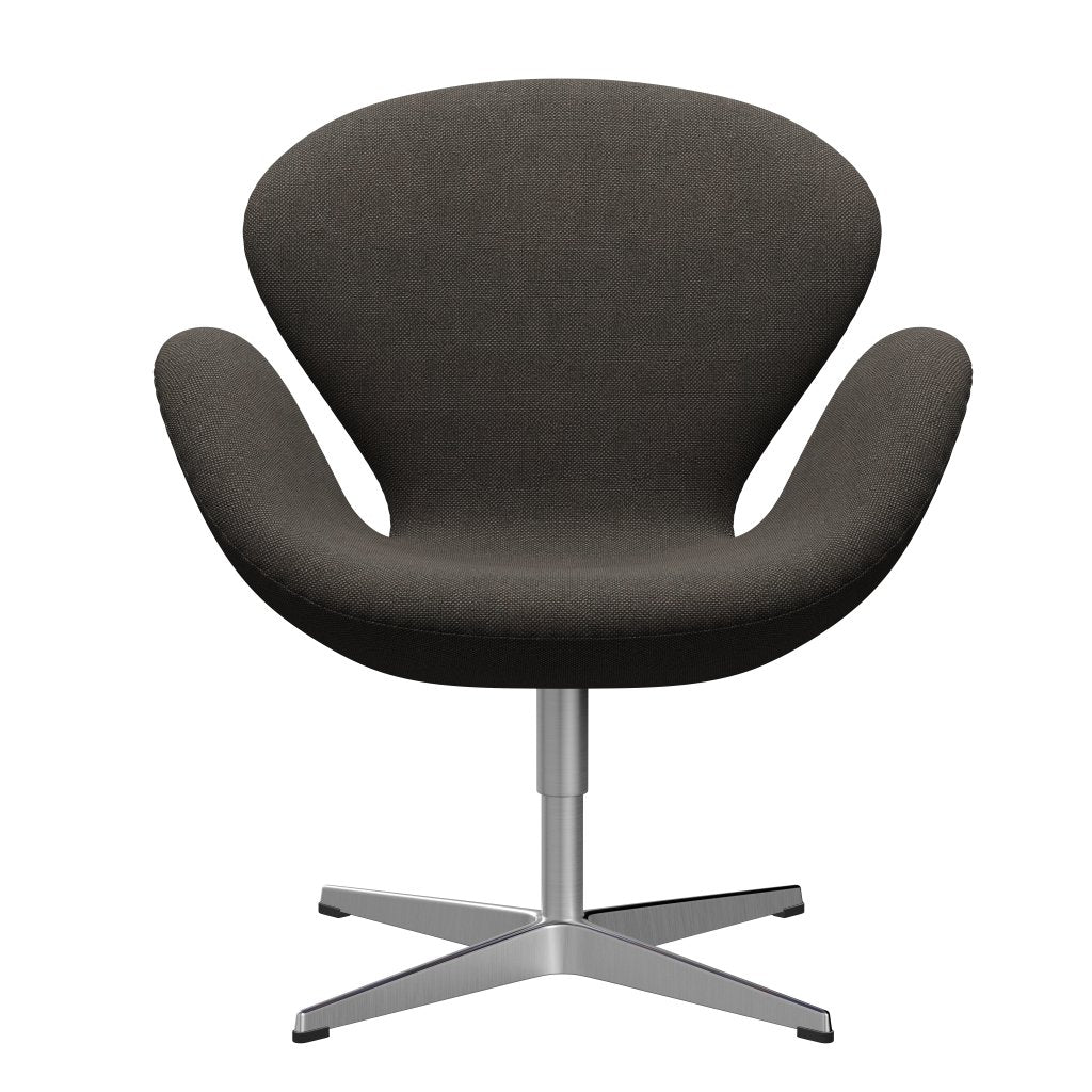 Fritz Hansen Svanenstol, Satinpoleret Aluminium/Hallingdal Light Charcoal