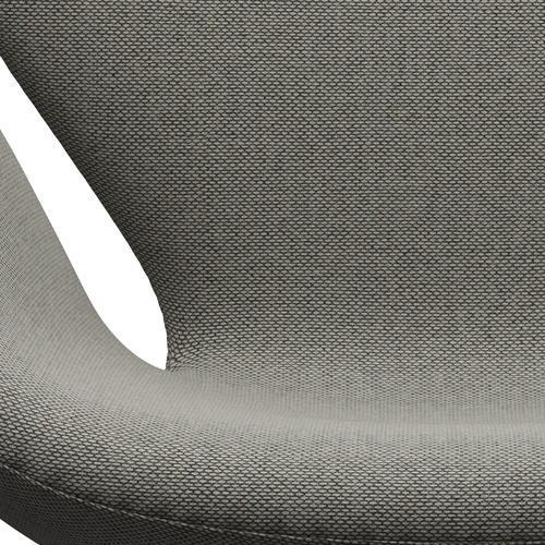 Fritz Hansen Svanenstol, Satinpoleret Aluminium/Re-Wool Grey White/Natural