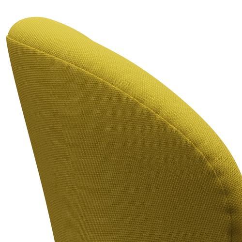 Fritz Hansen Svanenstol, Satinpoleret Aluminium/Steelcut Light Green/Yellow