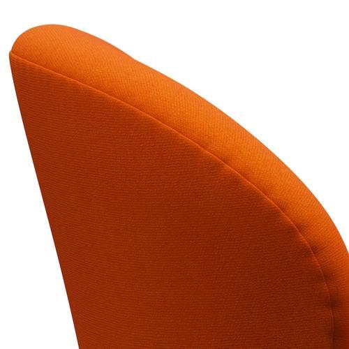 Fritz Hansen Svanenstol, Satinpoleret Aluminium/Tonus Klar Orange