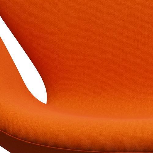 Fritz Hansen Svanenstol, Satinpoleret Aluminium/Tonus Klar Orange