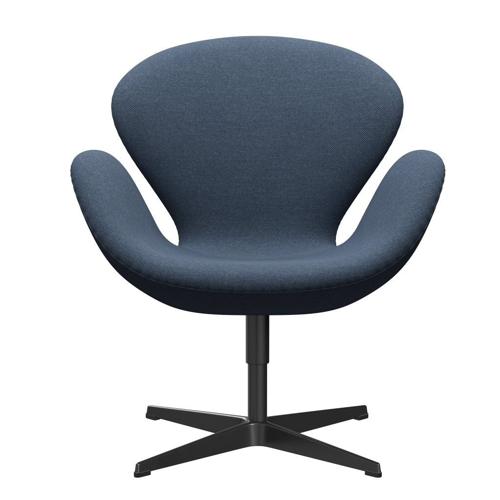 Fritz Hansen Svanenstol, Sortlakeret/Fiord Dark Blue/Grey