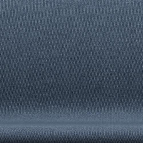 Fritz Hansen Svanesofa 2-Personers, Satinpoleret Aluminium/Fiord Dark Blue/Grey