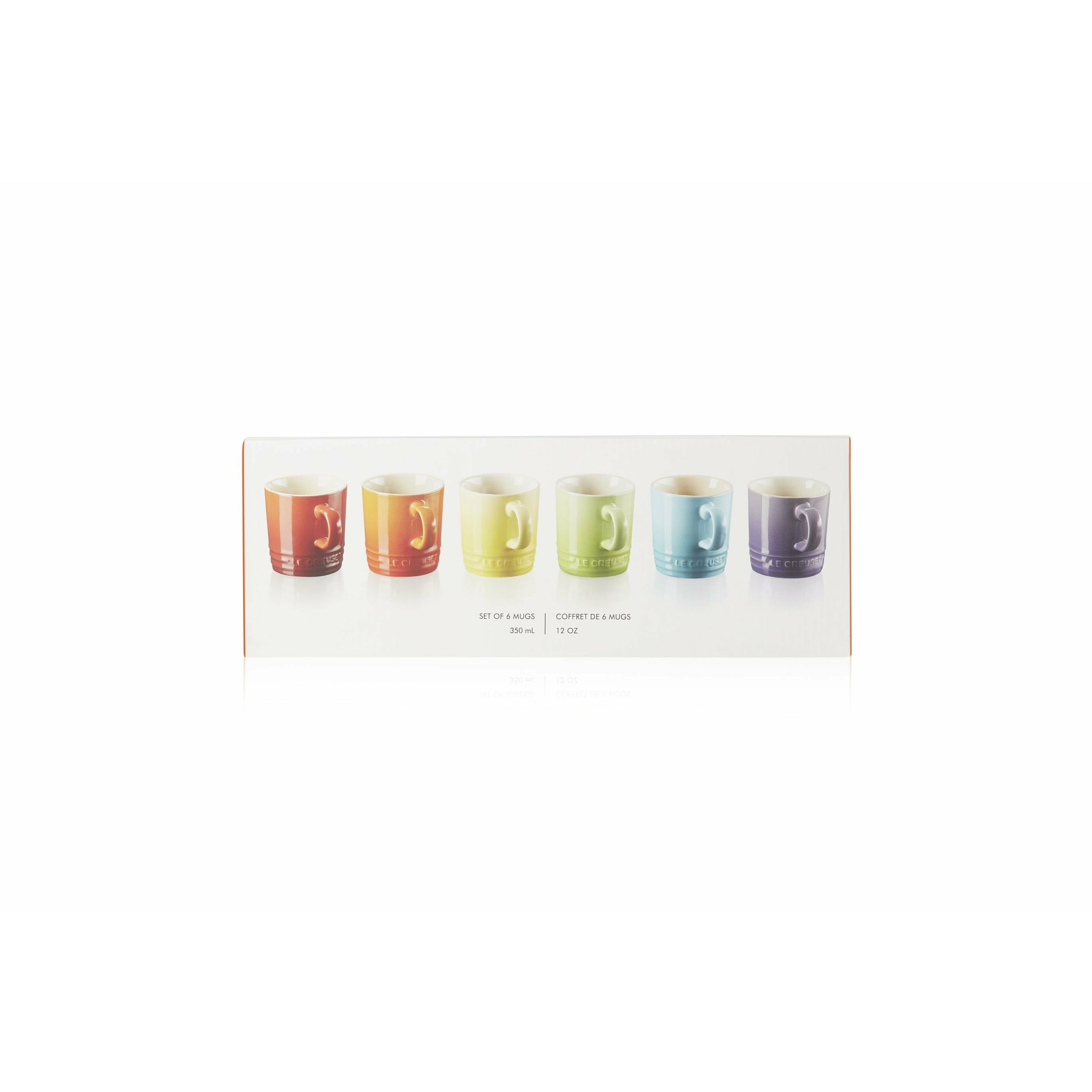 Le Creuset Rainbow Collection Sæt med 6 Krus 350 Ml, Farverig