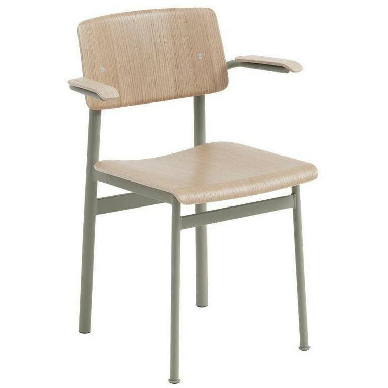 Muuto Loft Chair Med Armlæn, Eg/Dusty Green