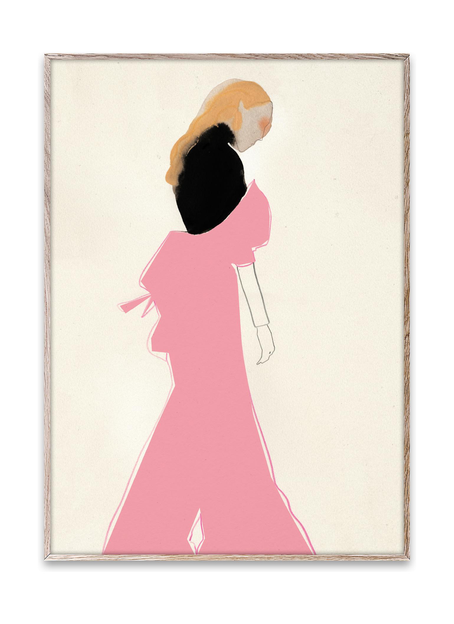 Paper Collective Pink Dress Plakat, 30X40 Cm