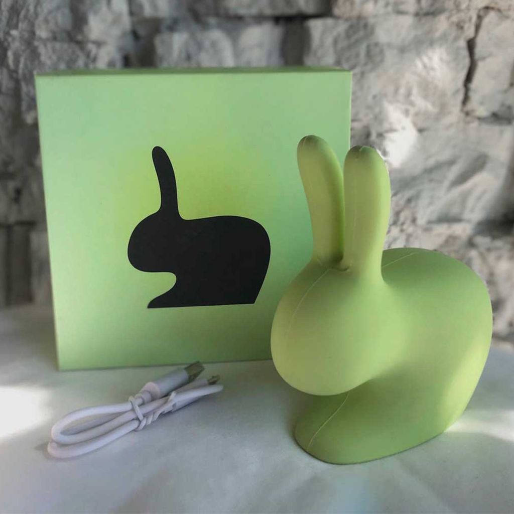 Qeeboo Rabbit MINI Powerbank, Grøn
