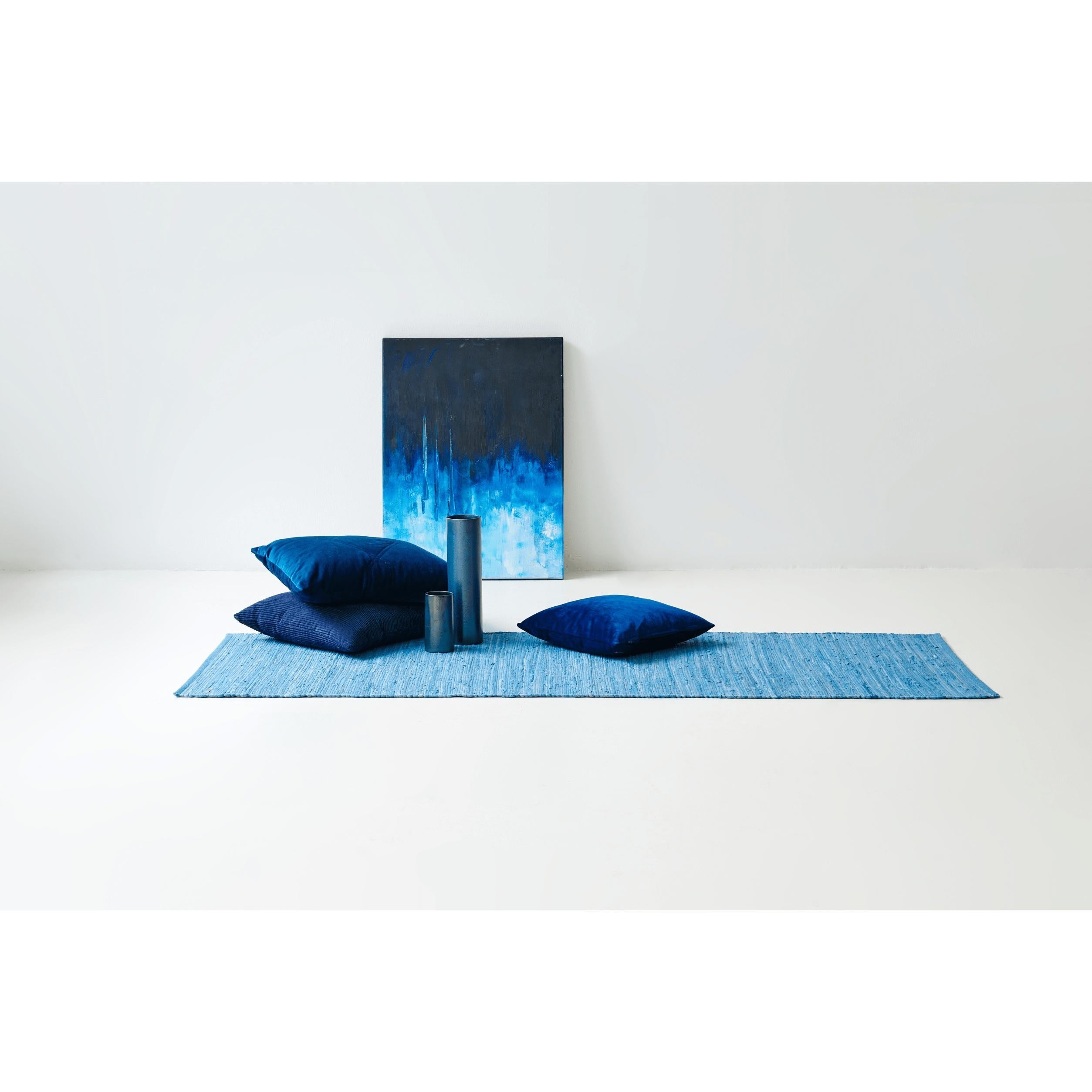 Rug Solid Cotton Tæppe Eternity Blue, 75 x 200 cm