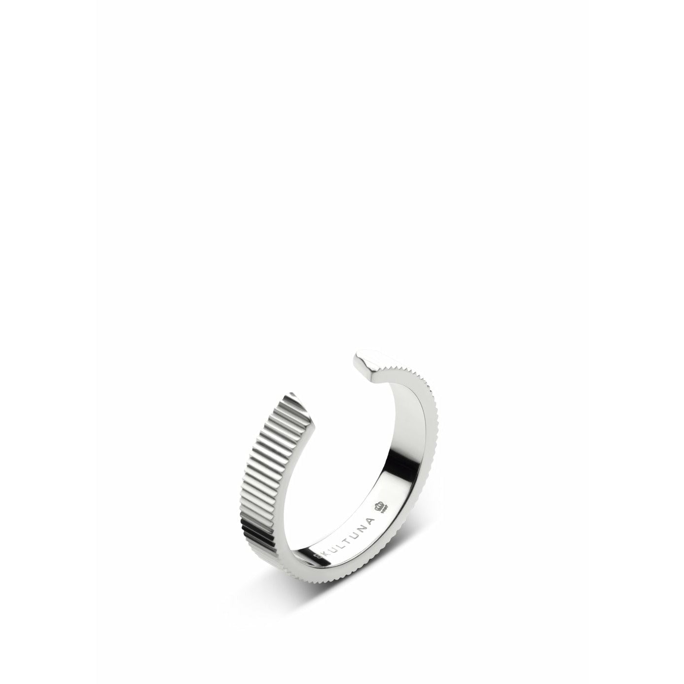 Skultuna Ribbed Ring Lille Medium Poleret Stål, Ø1,6 cm