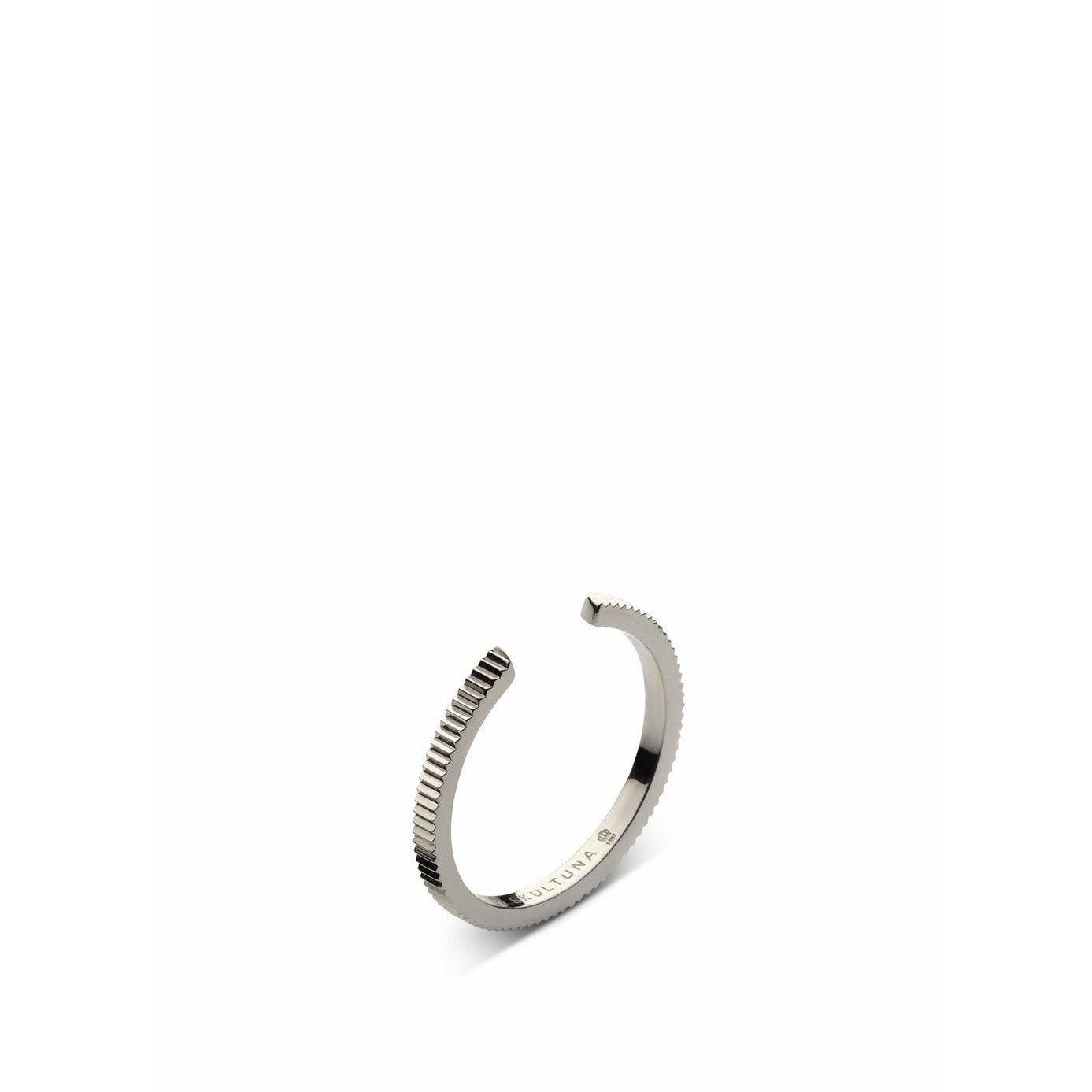Skultuna Ribbed Thin Ring Lille Poleret Stål, Ø1,6 cm