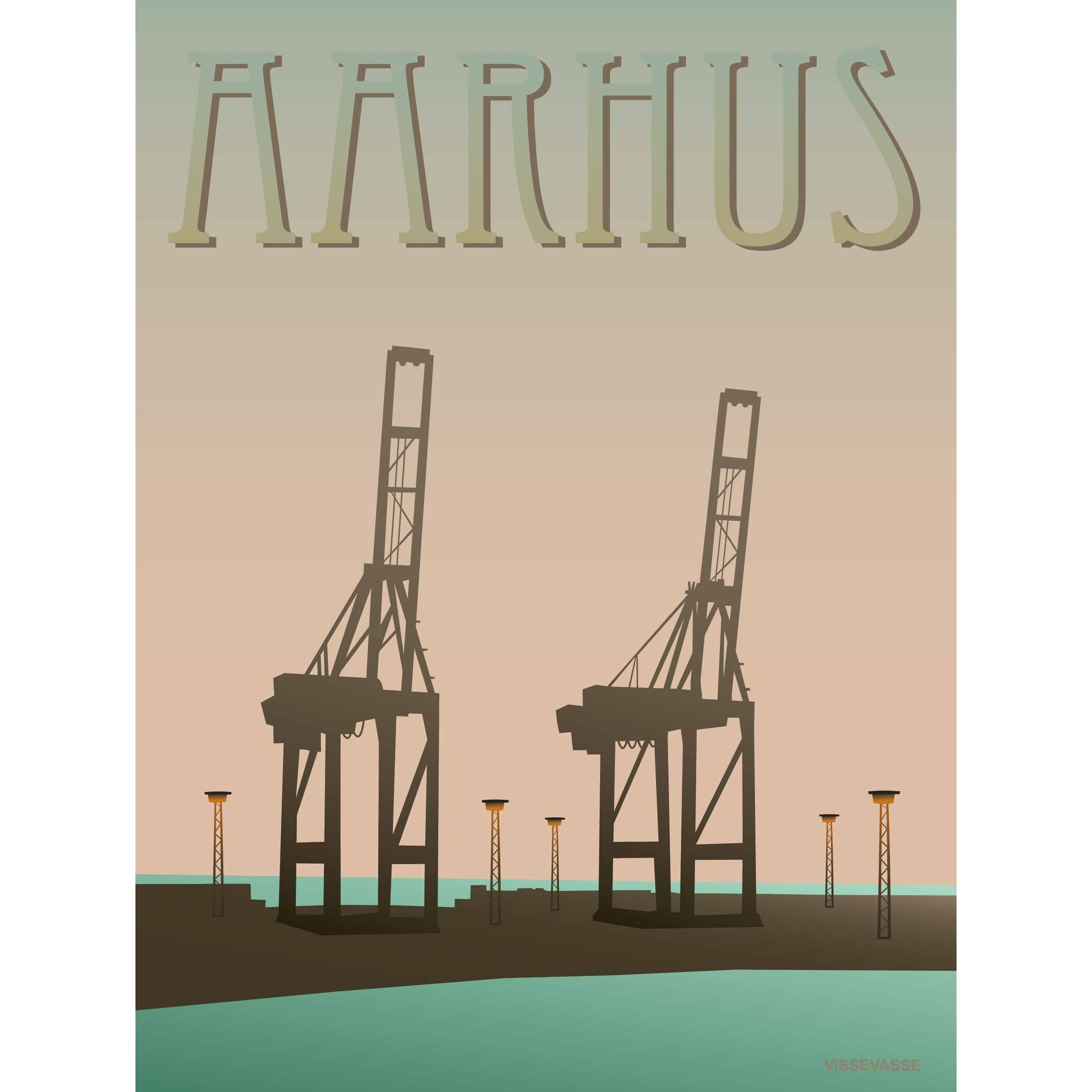 Vissevasse Aarhus Havnen Plakat, 50X70 Cm