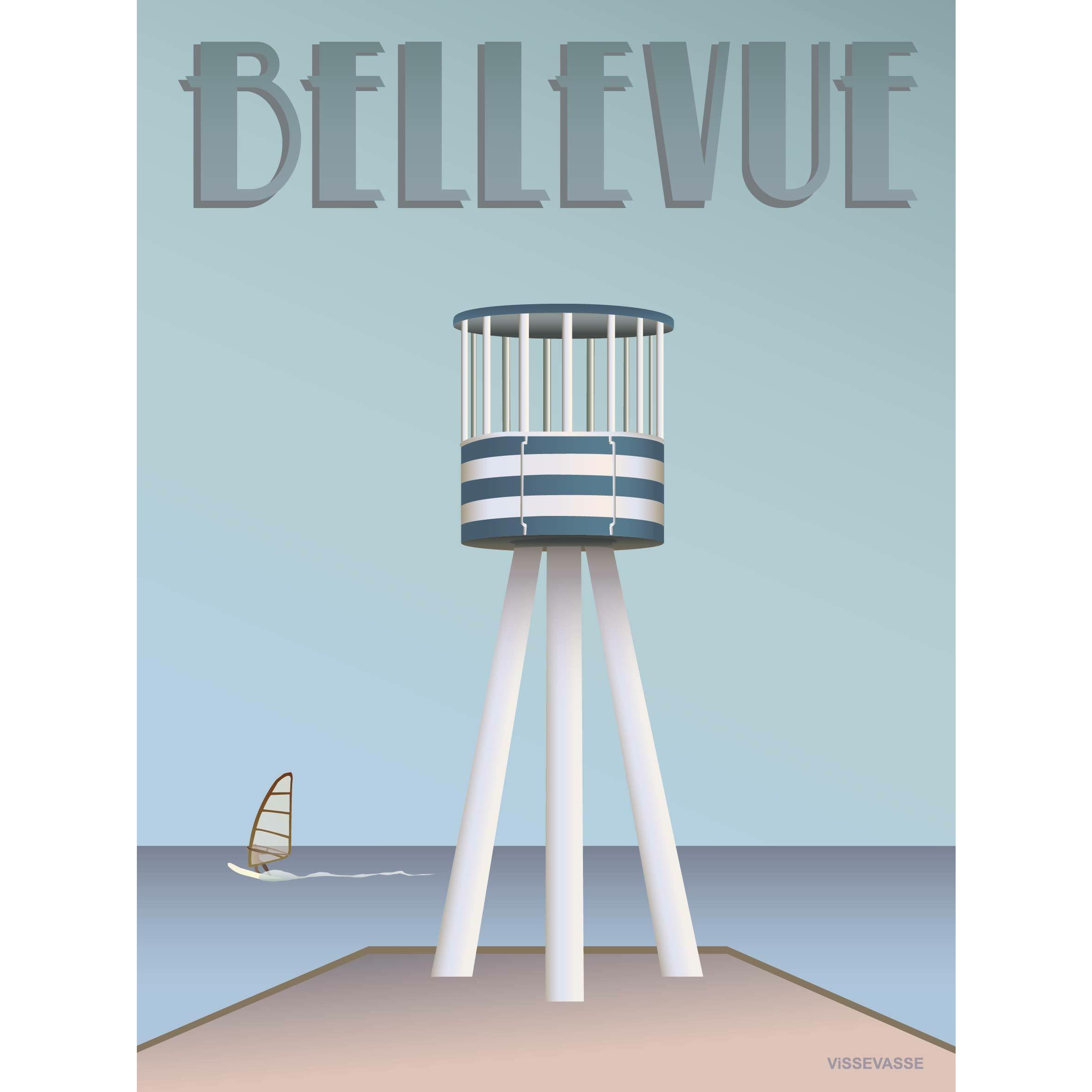 Vissevasse Bellevue Livreddertårnet Plakat, 30X40 Cm