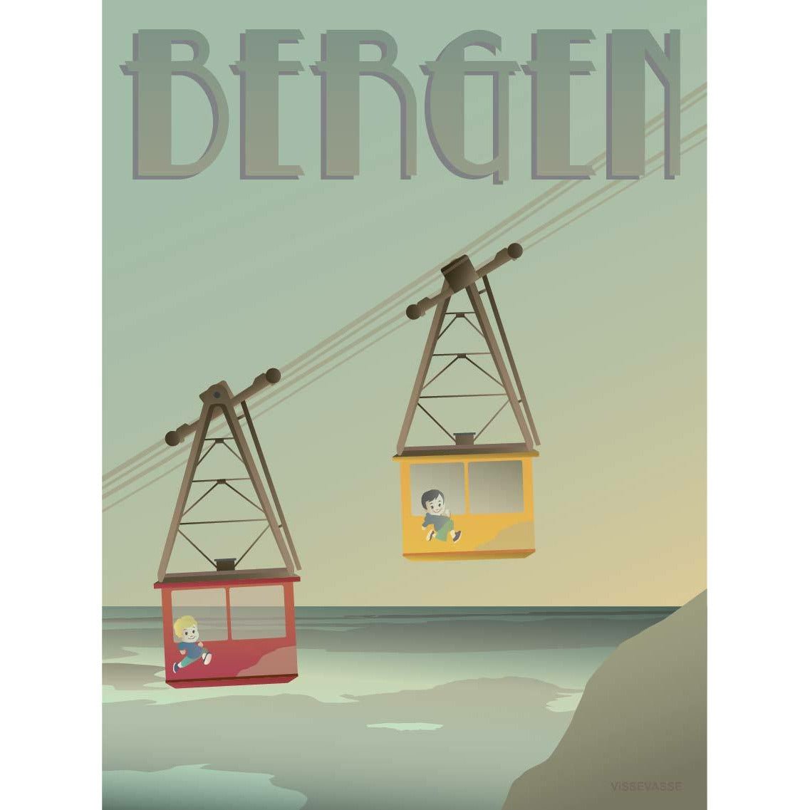 Vissevasse Bergen Ulriken Plakat, 70X100 Cm