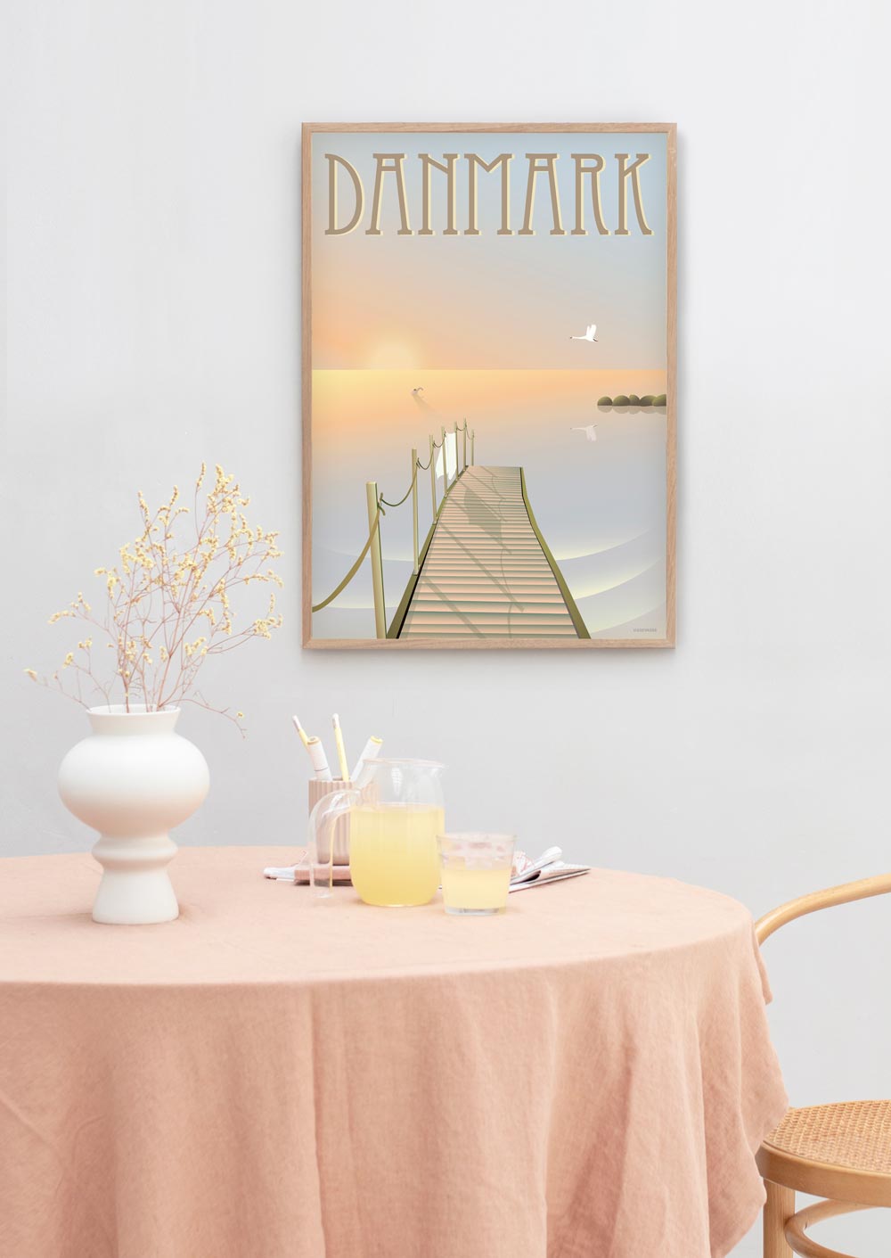 Vissevasse Danmark Badebroen Plakat, 50x70 cm