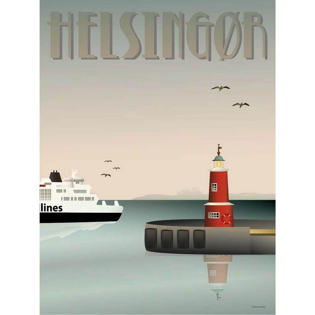 Vissevasse Helsingør Havnen Plakat, 15X21 Cm