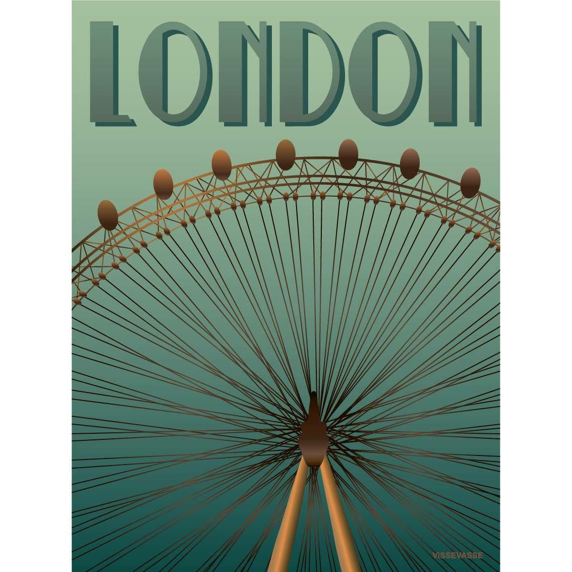 Vissevasse London Eye Plakat, 50X70 Cm