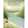 Vissevasse Norge Fjeldet Plakat, 15x21 cm