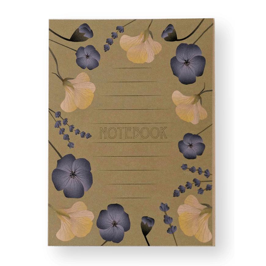 Vissevasse Notesbog With Flowers, Amber, Small