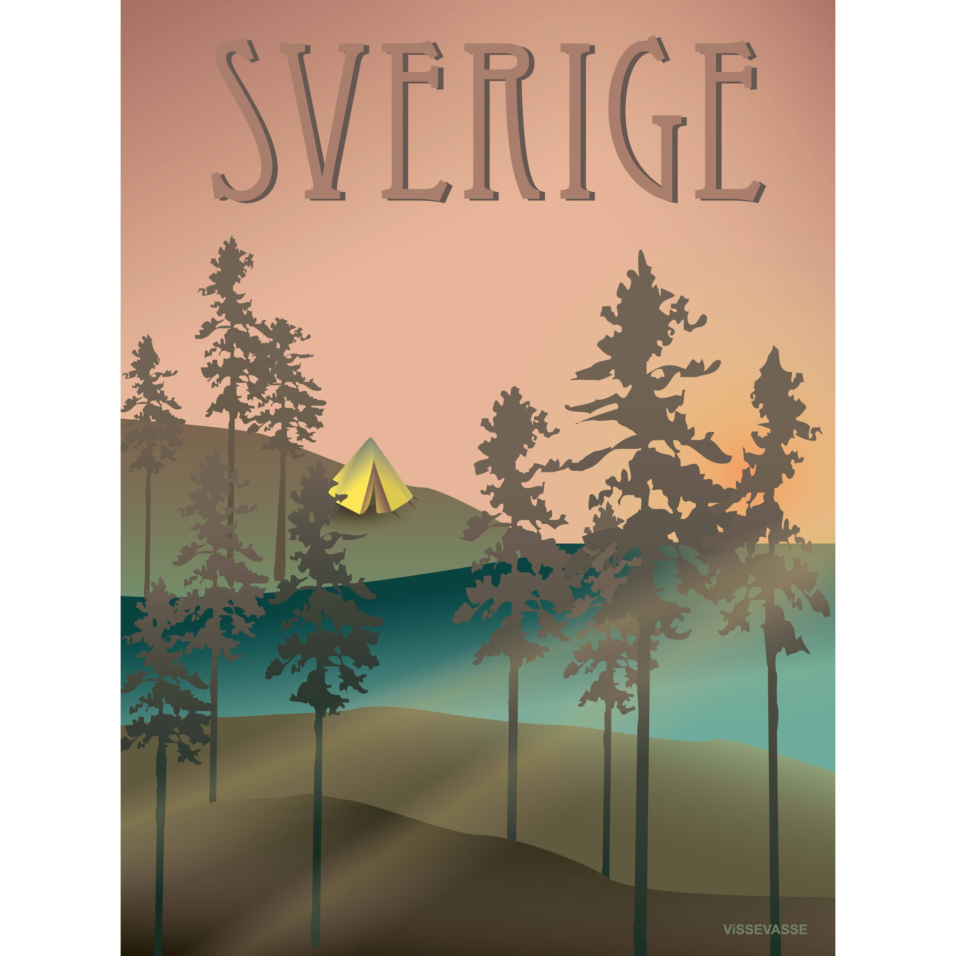 Vissevasse Sverige Skoven Plakat, 15X21 Cm