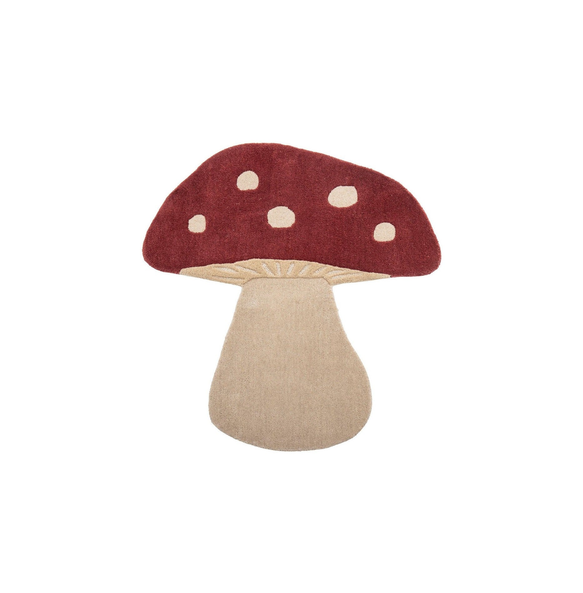 Bloomingville MINI Mushroom Rug, Red, Wool