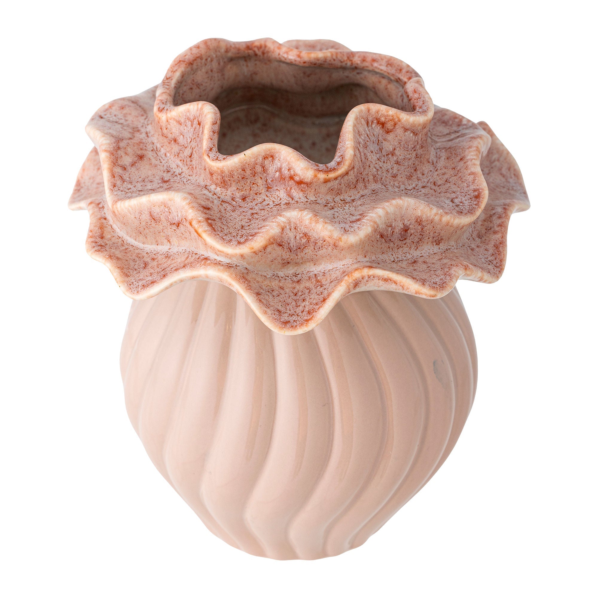 Bloomingville Petalia Vase, Rose, Stoneware