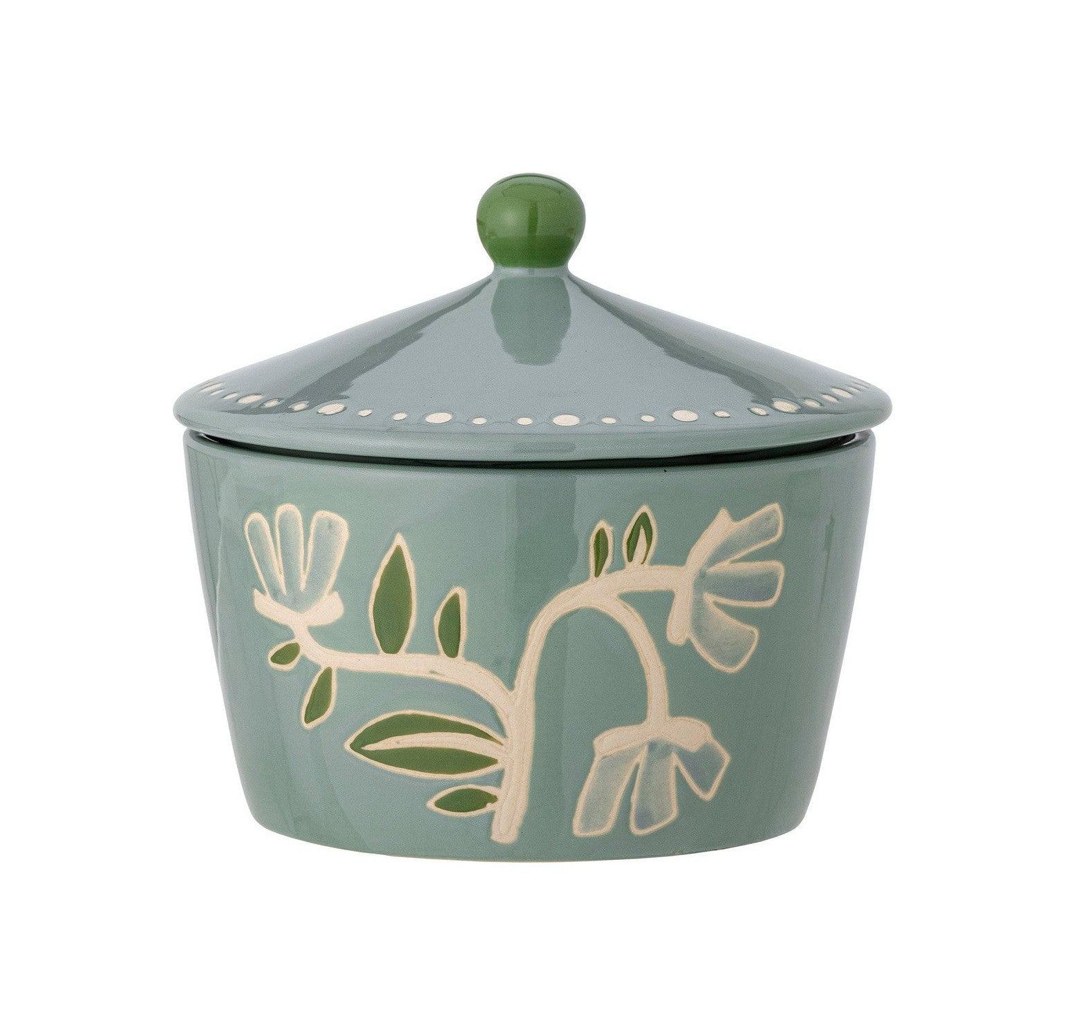 Creative Collection Tangier Jar w/Lid, Green, Stoneware
