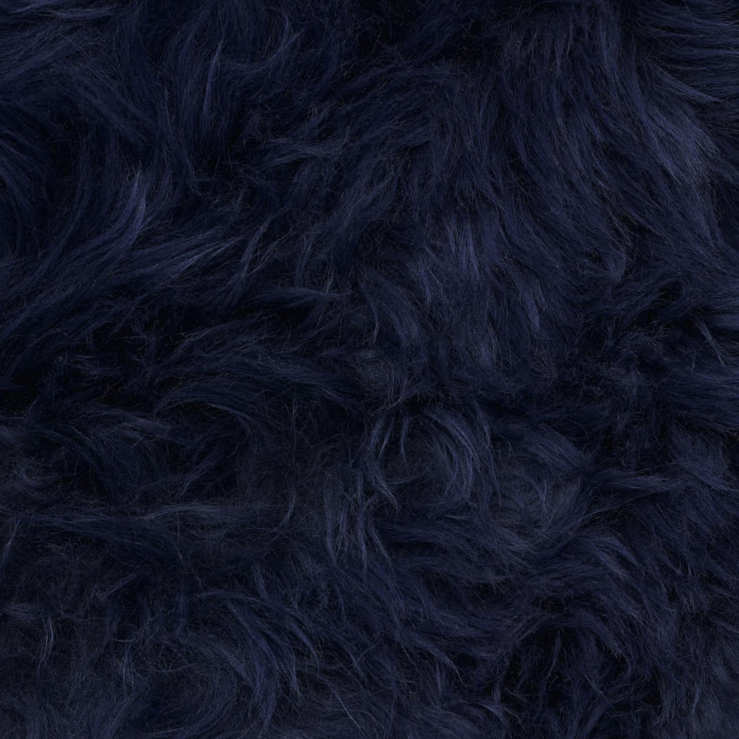 Dark blue genuine sheepskin chair pad | Round