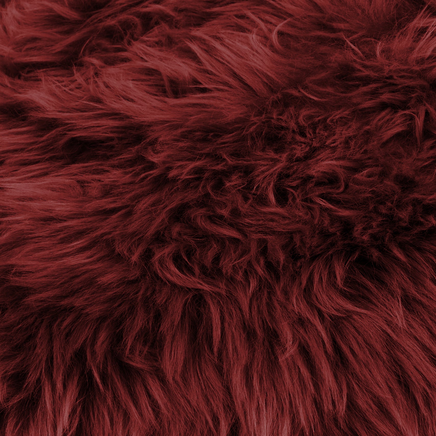 Burgundy red genuine sheepskin throw pillow