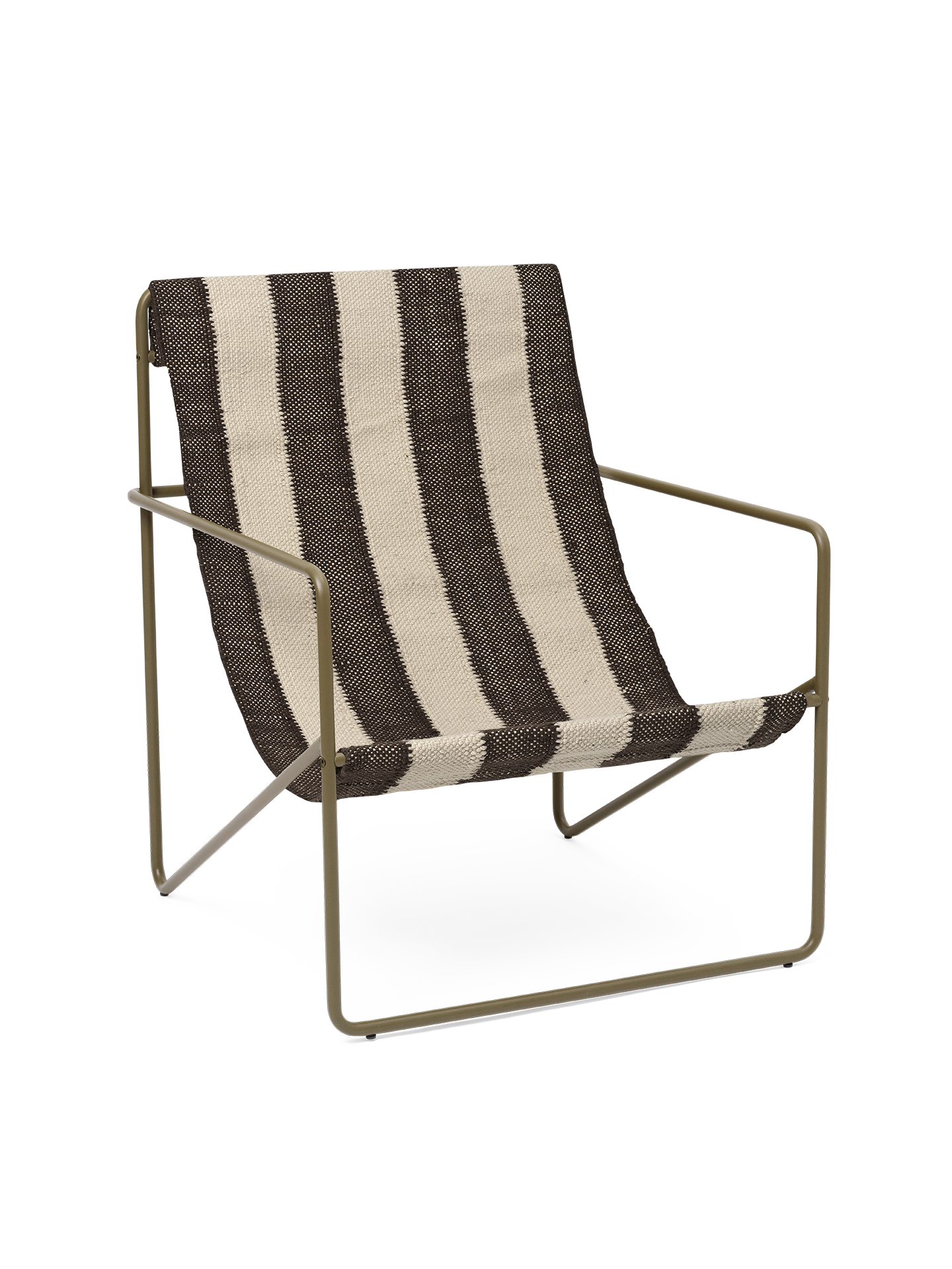 Ferm Living Desert Lounge Chair Olive/Off White/Chocolate