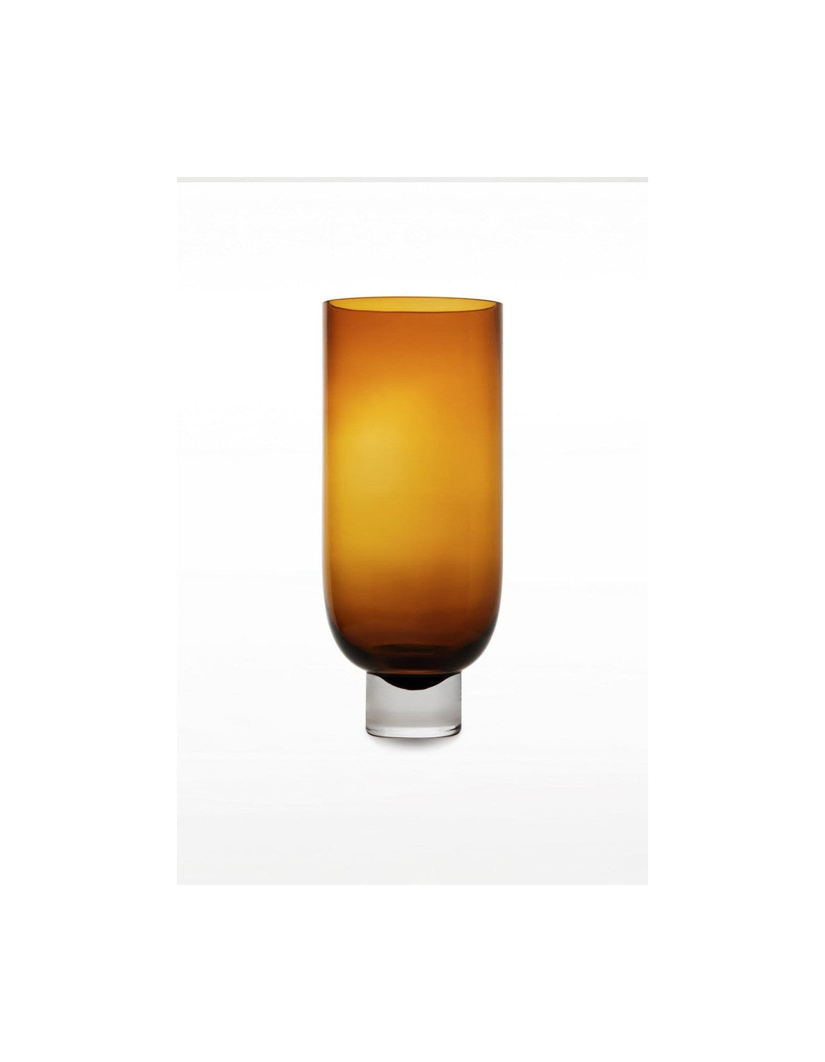Modern Luxury 9MM thick glass vase, Sober Design, very tall, warm dark