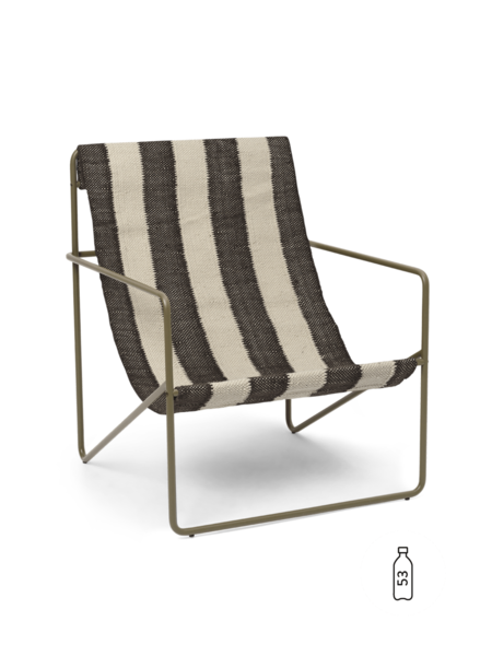 Ferm Living Desert Lounge Chair Olive/Off White/Chocolate