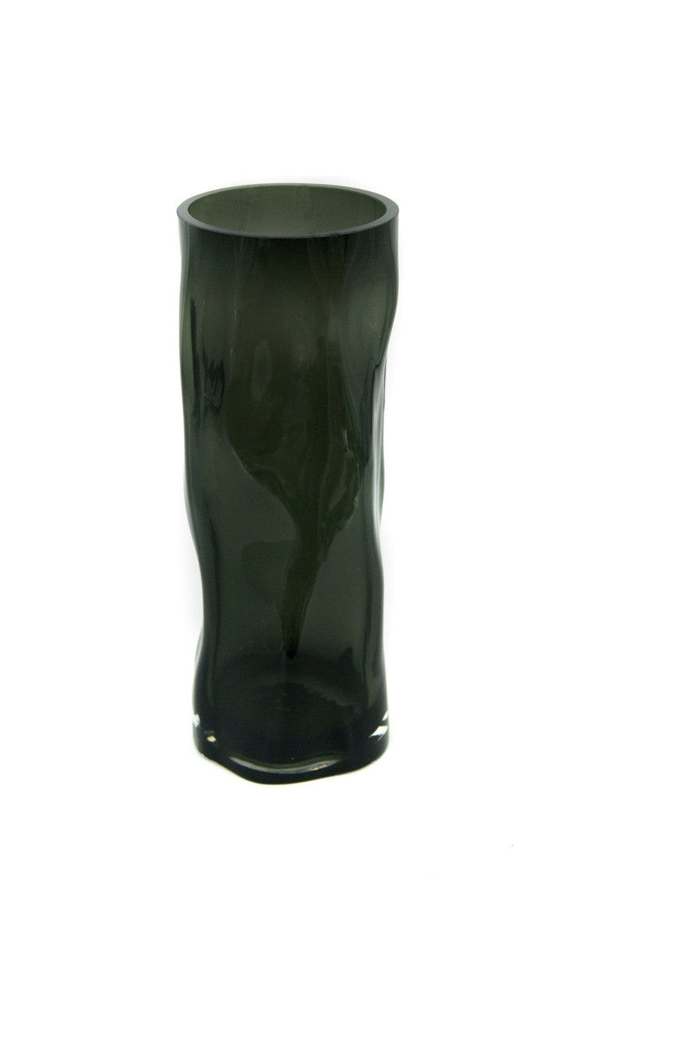 Tall cylindrical vase with irregular form, like black wood. ABU40GR