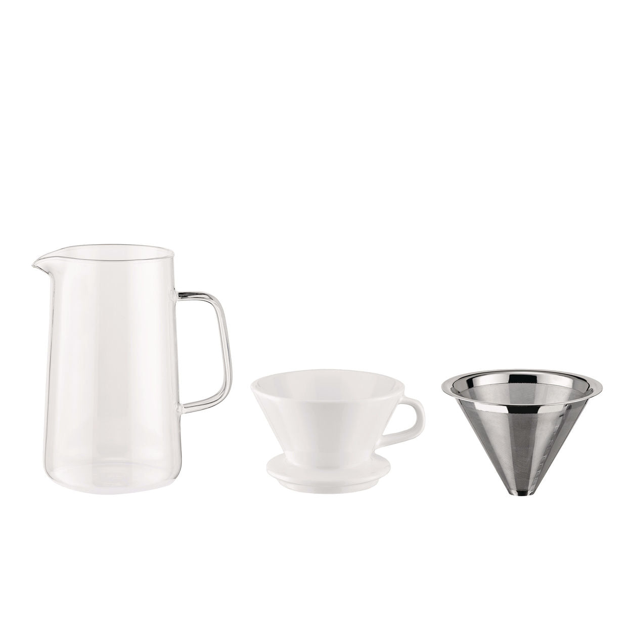 Alessi Slow Coffee, tilbehør til kaffekværn (Jug + Net Filer + Filter Holder)