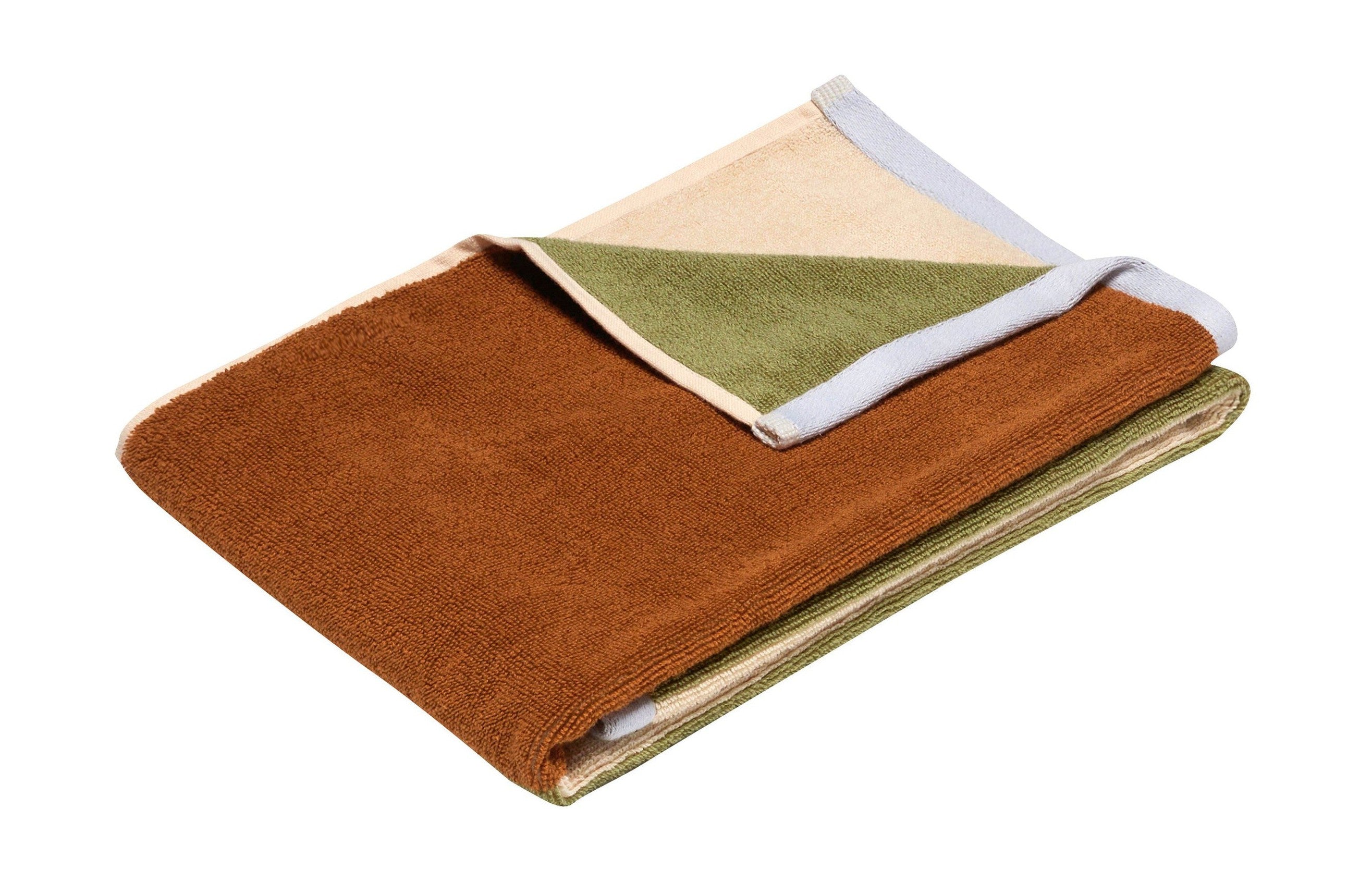 Hübsch blokerer håndklæde lille, brun/flerfarvet