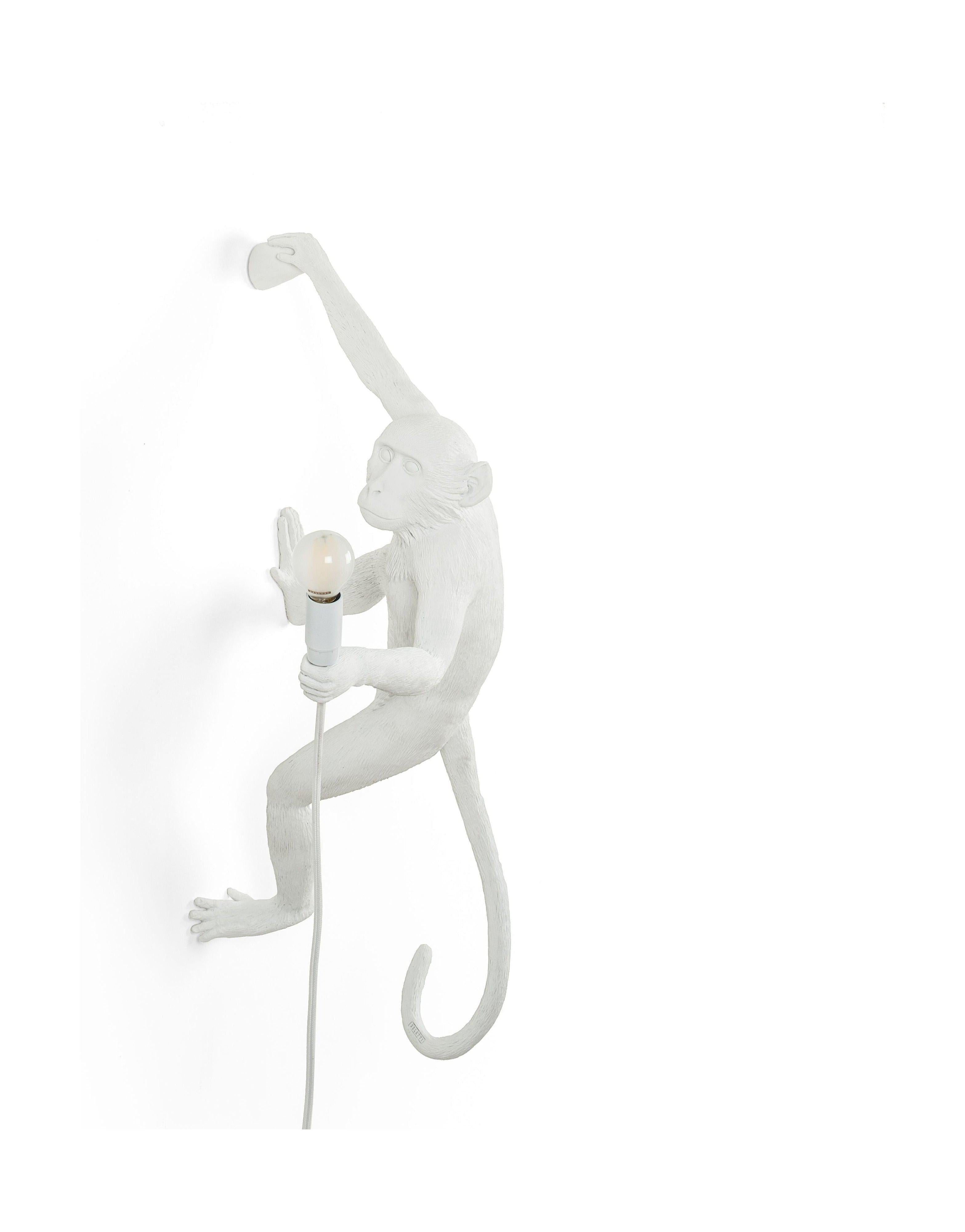 Seletti Monkey Indoor Lamp White, Hanging Right Hand