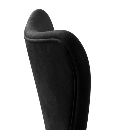 Fritz Hansen 3107 Chair Full Upholstery, Silver Grey/Belfast Velvet Night Black