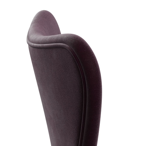 Fritz Hansen 3107 Chair Full Upholstery, Silver Grey/Belfast Velvet Dark Plum