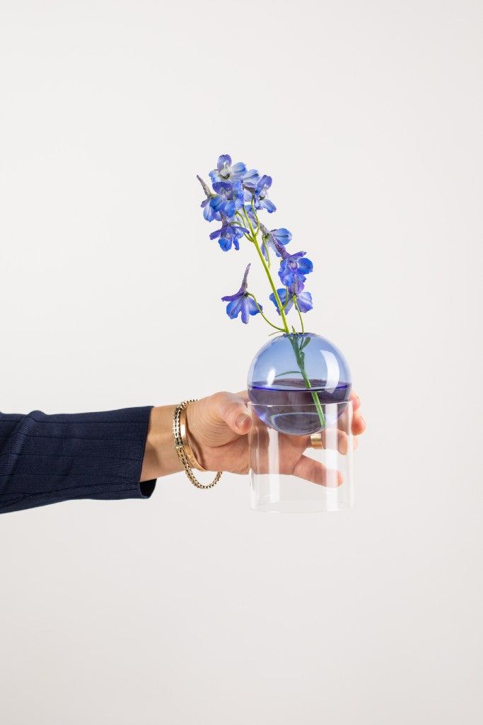 Studio About stående blomsterboblevase 10 cm, blå